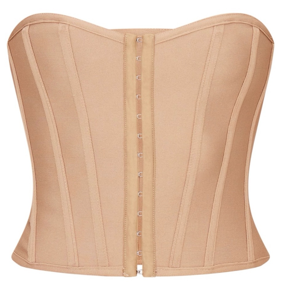 Pretty Lutle Thing STONE BANDAGE HOOK AND EYE STRUCTURED CORSET Size 8
